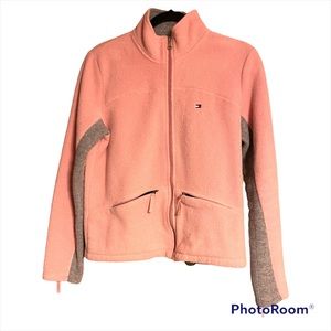 Tommy Hilfiger Full Zip Light Pink Fleece Size Medium